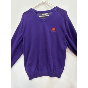 Cutter & Buck Clemson Tigers Purple V‎ Neck Sweater XL Mens Golf